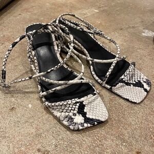 Marc Fisher, size 9 snakeskin block heel sandals - unworn